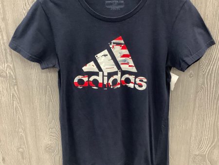 Athletic Top Short Sleeve By Adidas In Navy, Size: S Fashion