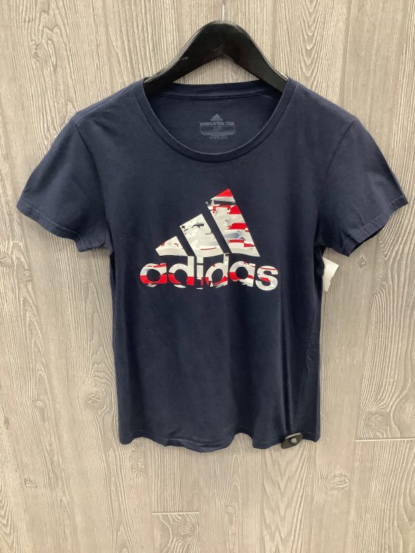 Athletic Top Short Sleeve By Adidas In Navy, Size: S Fashion