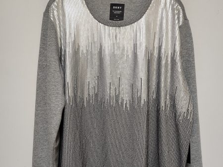 Sweatshirt Crewneck By Dkny In Grey, Size: M Fashion