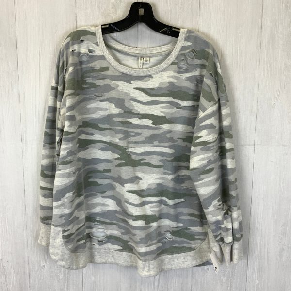 Top Long Sleeve By Cato In Camouflage Print, Size: Xl For Sale