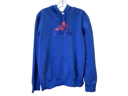 Athletic Sweatshirt Hoodie By Adidas In Blue, Size:L Online Sale