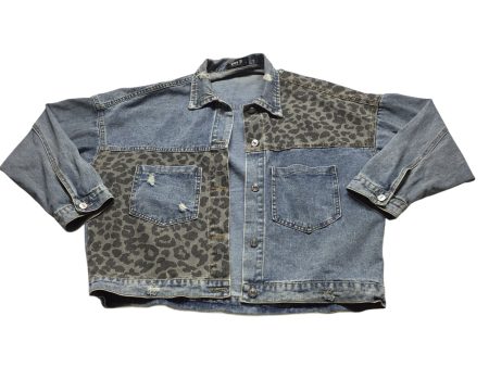 Jacket Denim By Blue B In Animal Print, Size: L For Cheap