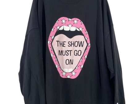 Sweatshirt Crewneck By Crown And Ivy In Black, Size: 2x Online now