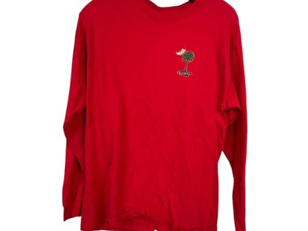 Top Long Sleeve Basic By Hanes In Red, Size: M Fashion