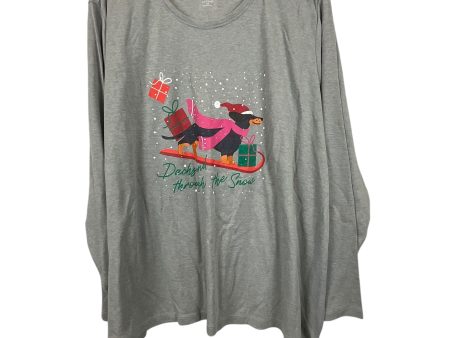 Top Long Sleeve By Kim Rogers In Grey, Size: 3x Hot on Sale