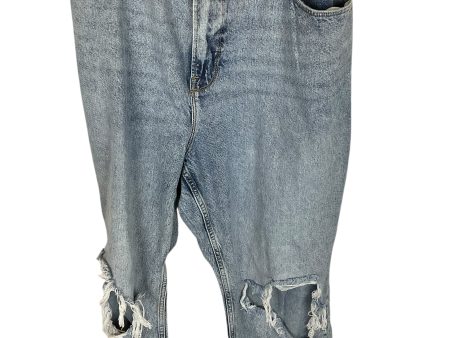 Jeans Straight By Good American In Blue Denim, Size: 22 Online Hot Sale