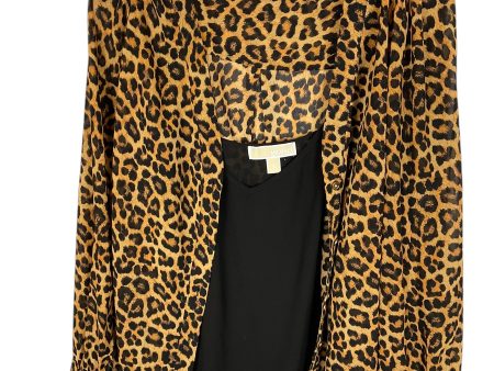 Top Long Sleeve By Michael By Michael Kors In Animal Print, Size: Xl Discount