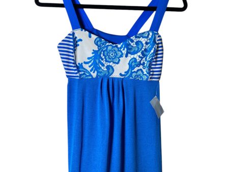 Athletic Dress By Lululemon In Blue & White, Size: M on Sale