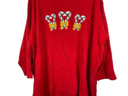 Top Long Sleeve By Kim Rogers In Red, Size: 3x For Sale