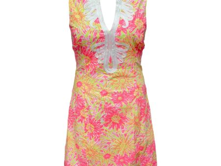 Janice Shift Dress Designer By Lilly Pulitzer In Pink & Yellow, Size: 6 Fashion